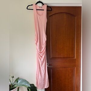 Venus Ruched Sides Pink Maxi Dress